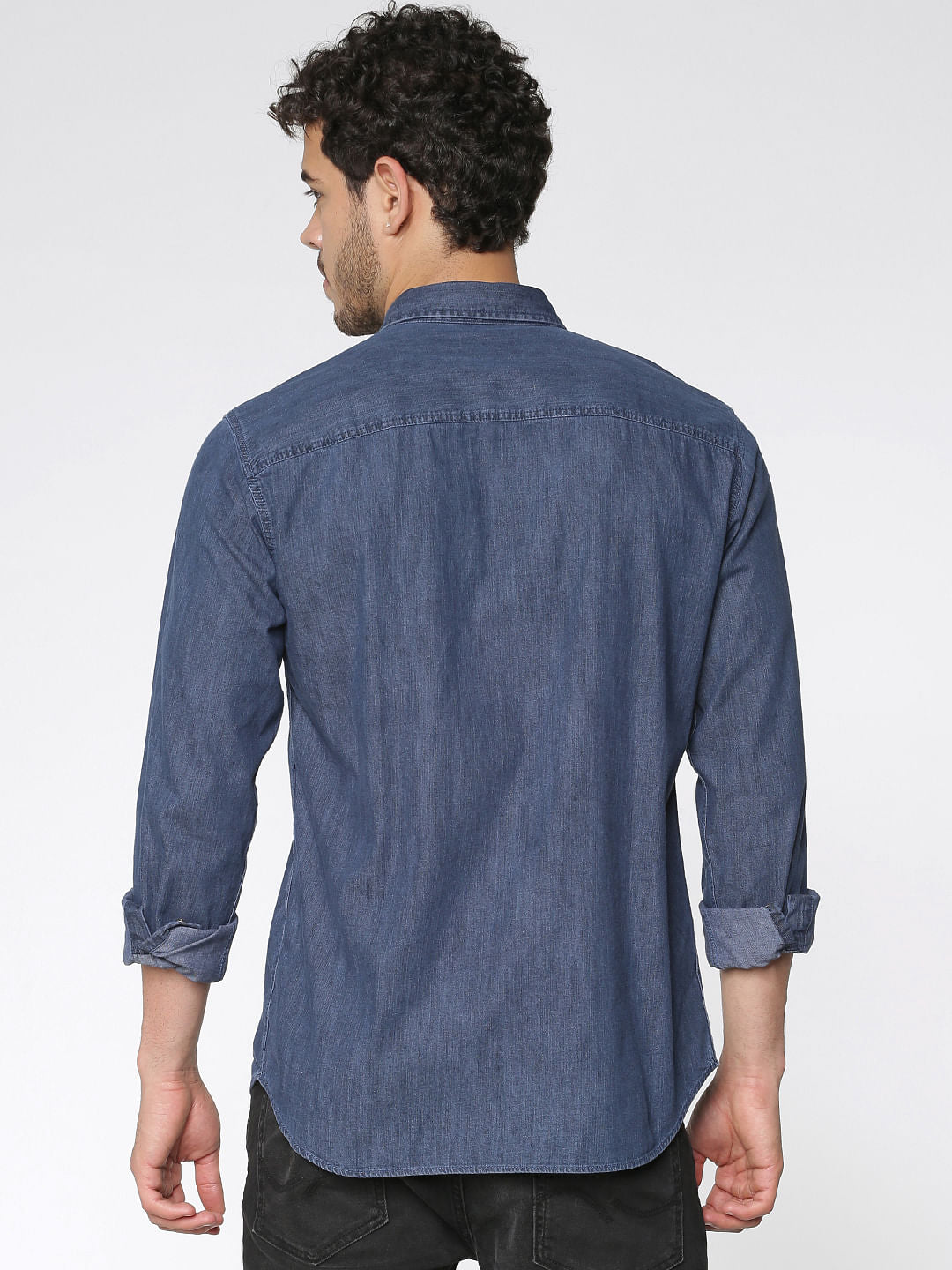 Blue Slim Fit Full Sleeves Denim Shirt