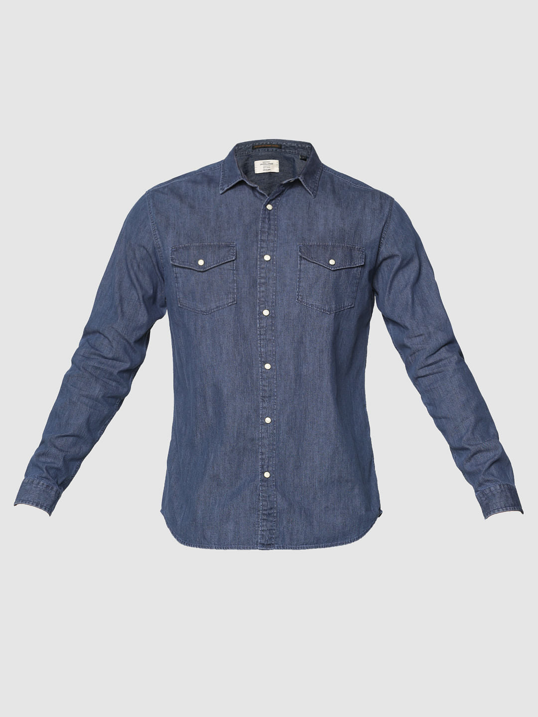 Blue Slim Fit Full Sleeves Denim Shirt