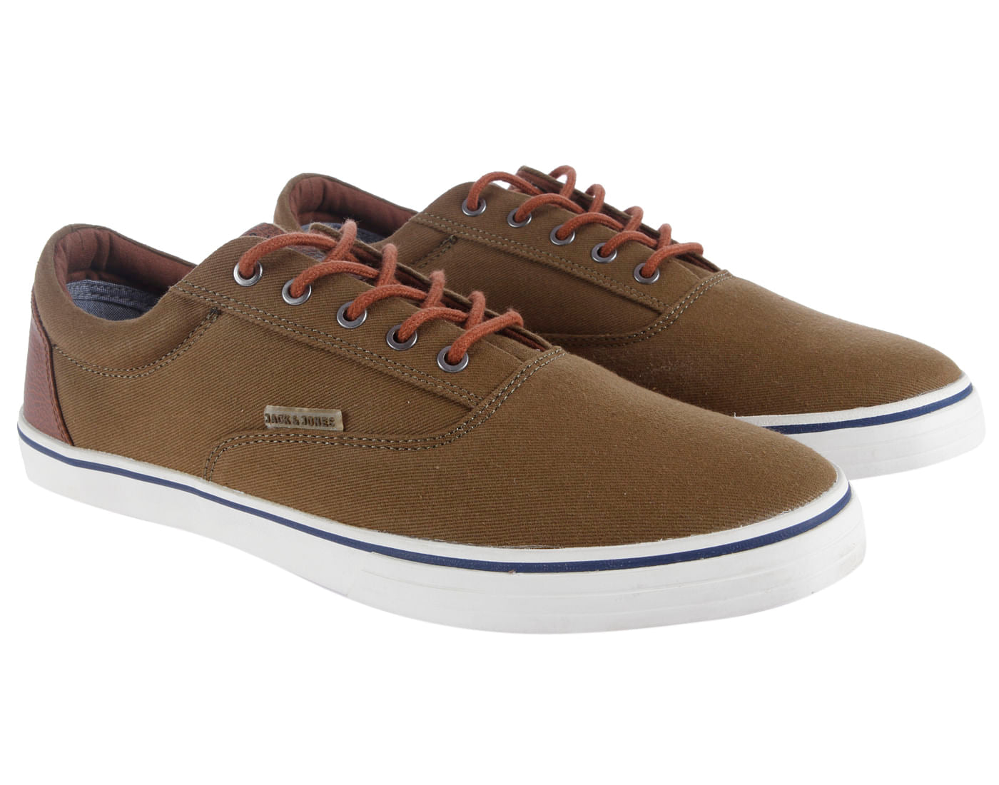 Brown Colourblocked Canvas Sneakers