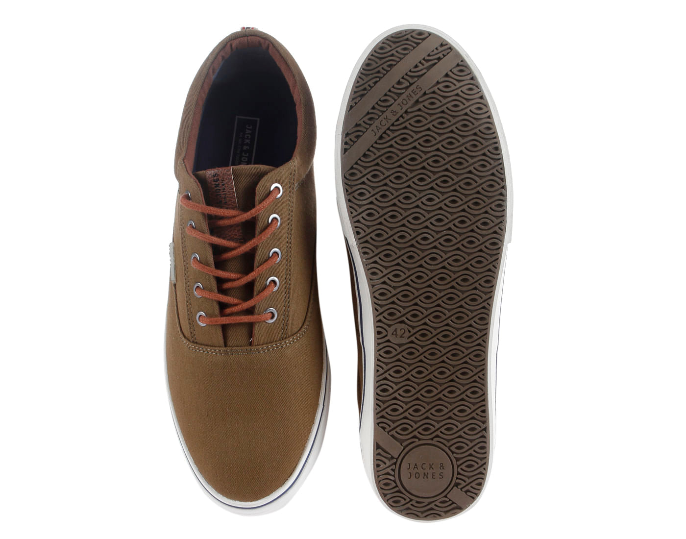 Brown Colourblocked Canvas Sneakers