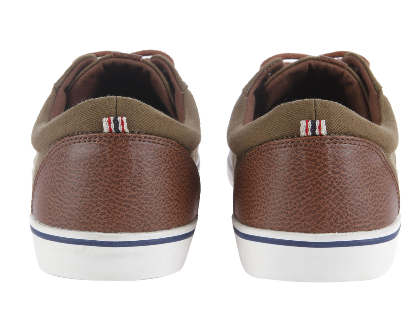 Brown Colourblocked Canvas Sneakers