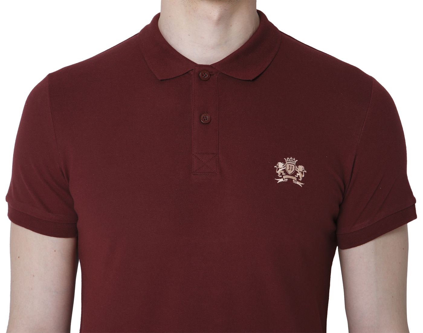 Maroon Polo Neck T-shirt