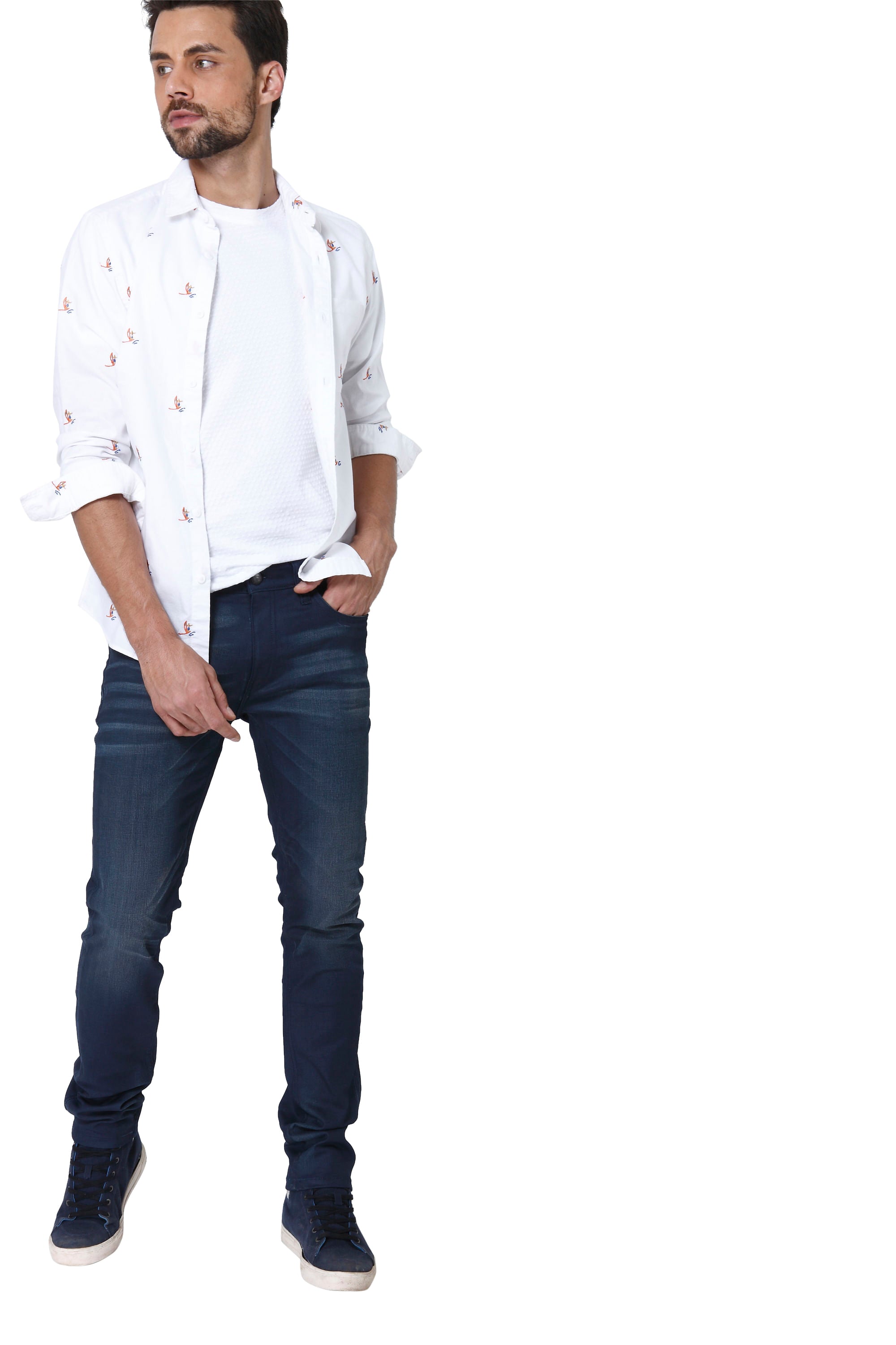 Dark Blue Washed Ben Skinny Jeans