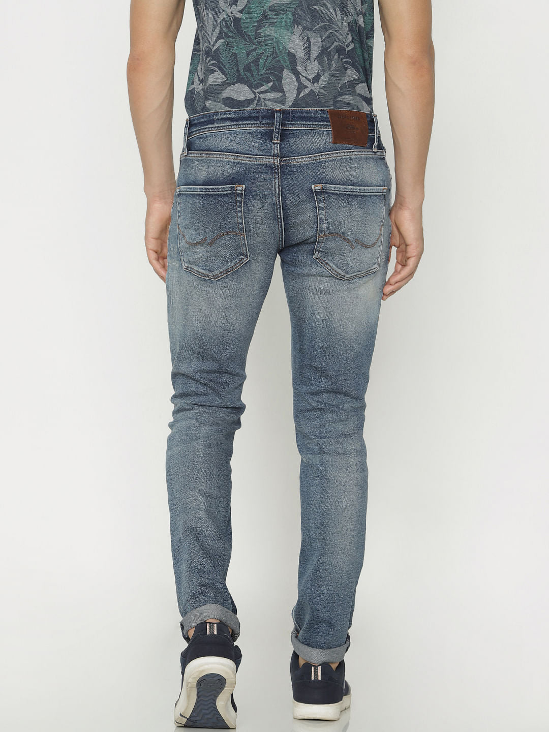 Blue Low Rise Ripped Tim Anti Fit Jeans