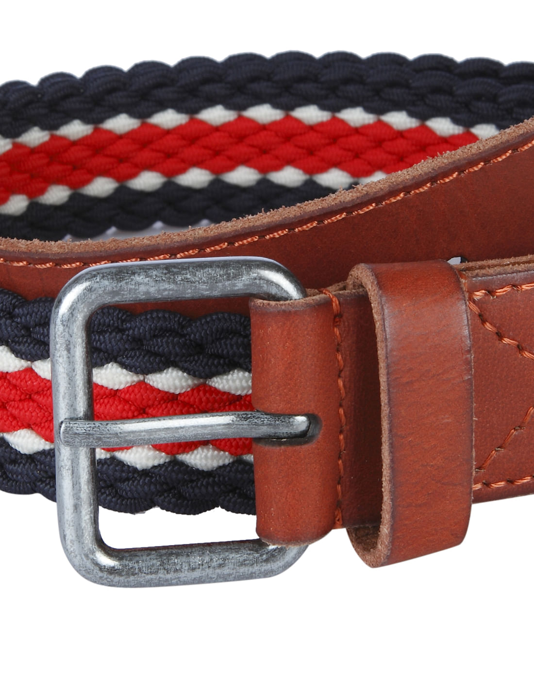 Red Colourblocked Belt