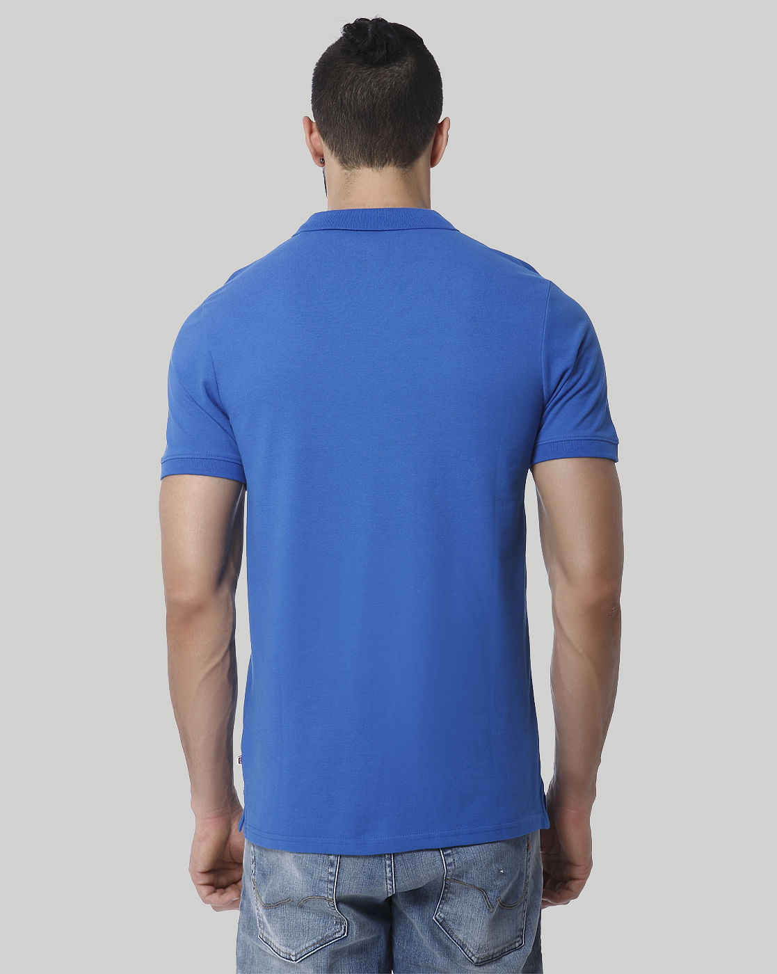 Blue Polo Neck T-Shirt