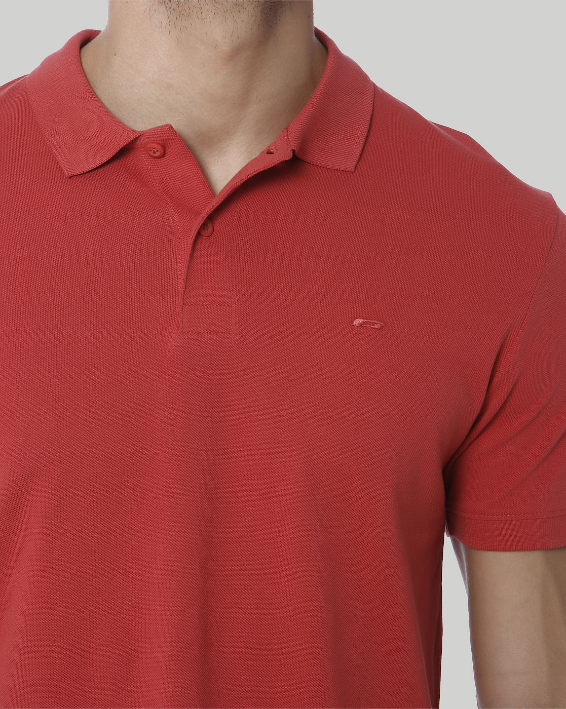 Red Polo Neck T-Shirt
