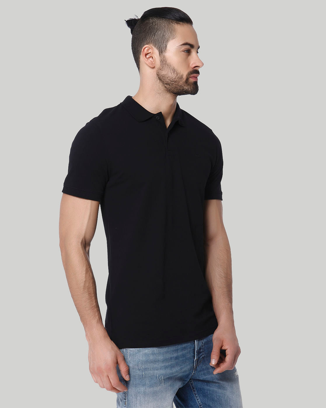 Black Polo Neck T-Shirt