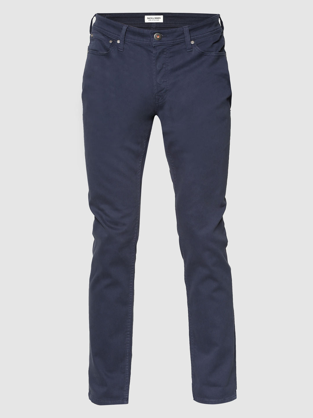 Navy Blue Low Rise Over Dyed Slim Fit Pants
