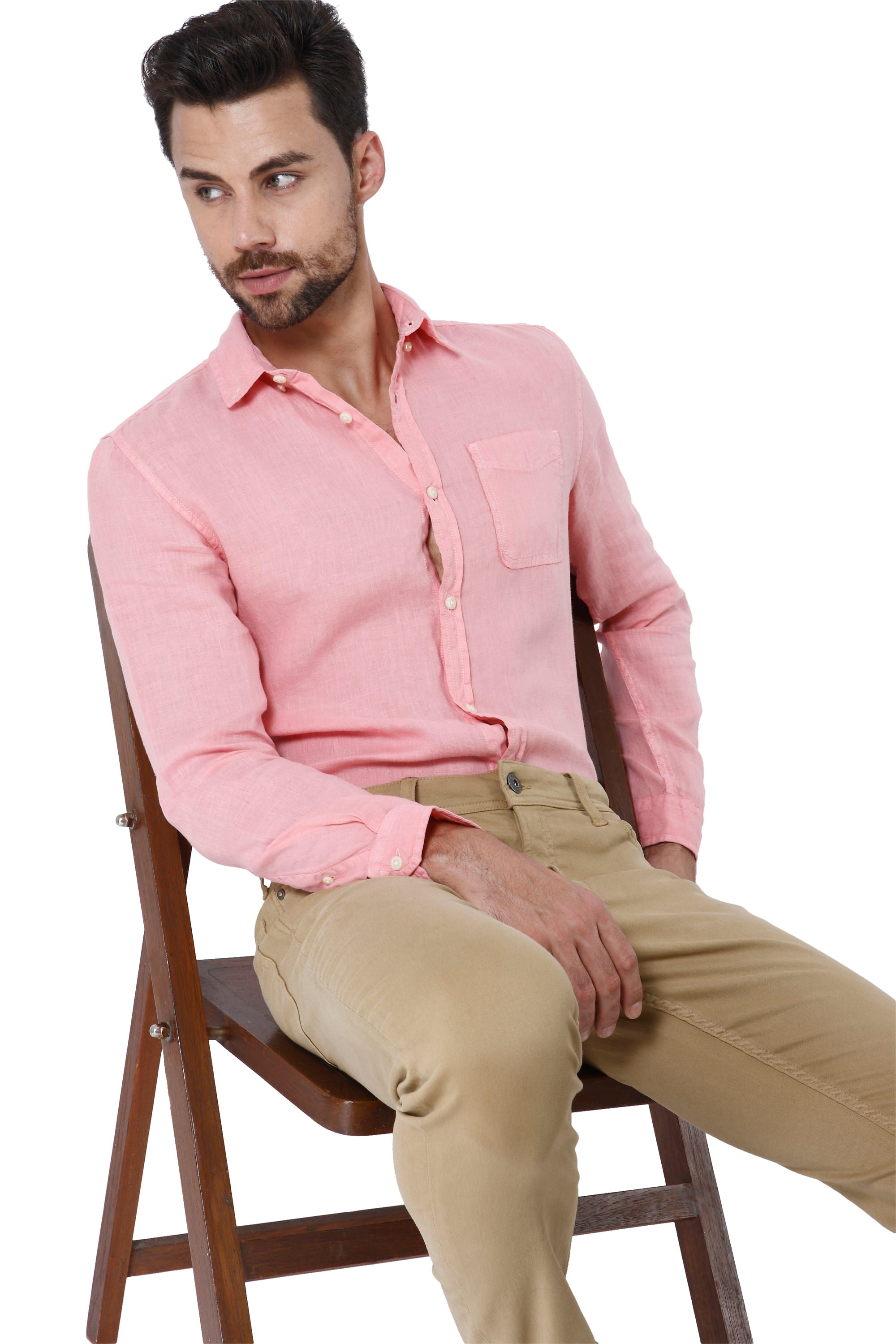 Brown Low Rise Slim Fit Pants