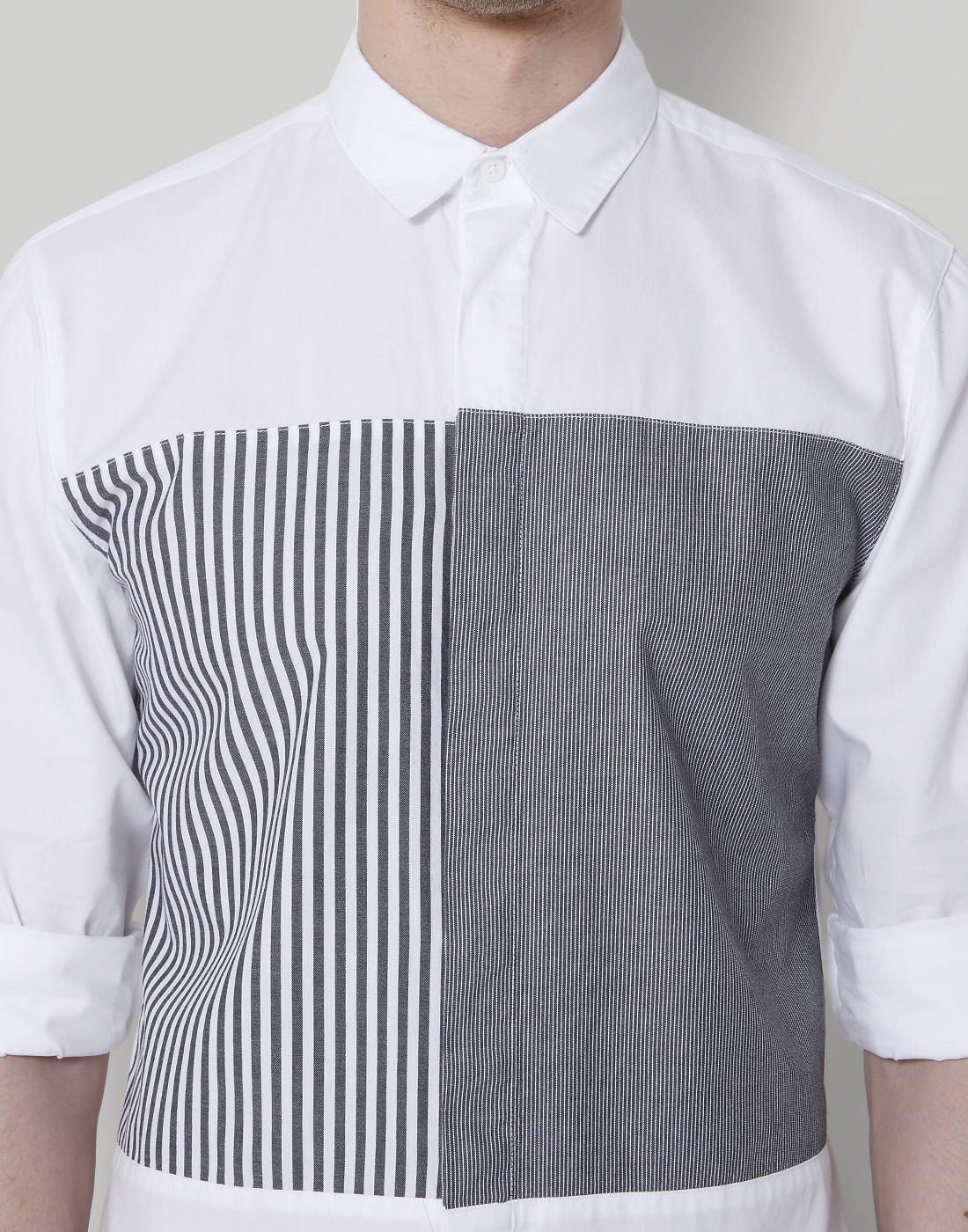 White Striped Full Sleeves Shirt