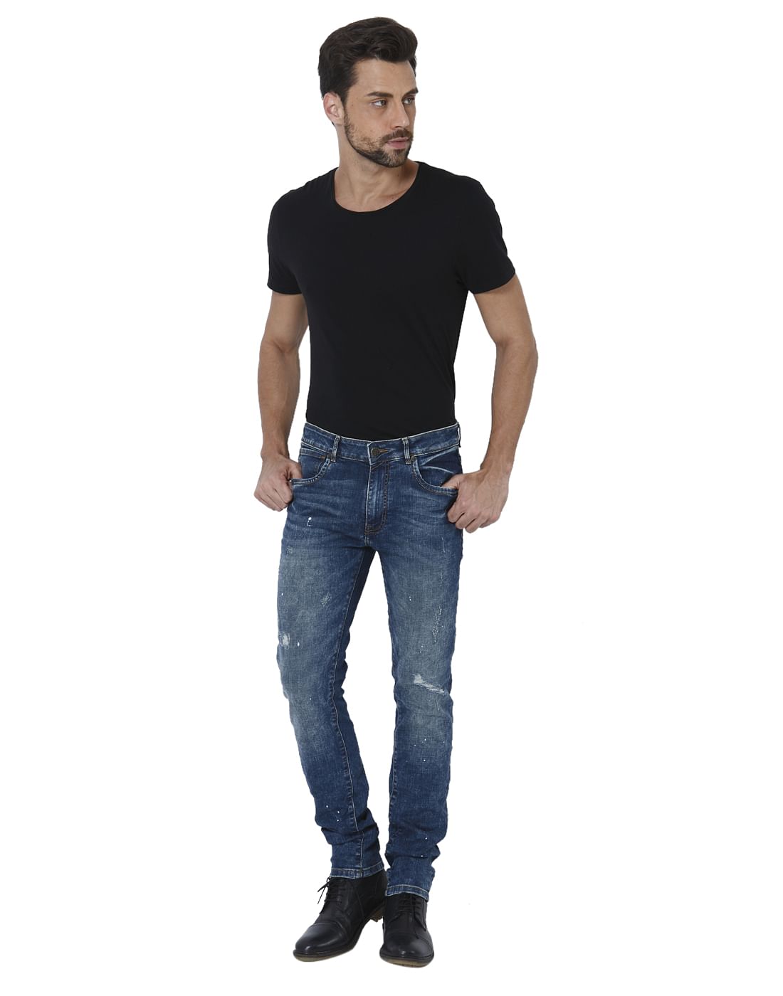 Blue Ripped Ben Skinny Fit Jeans