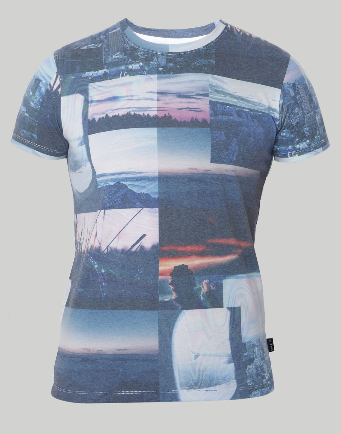 Blue Graphic Print Crew Neck T-Shirt