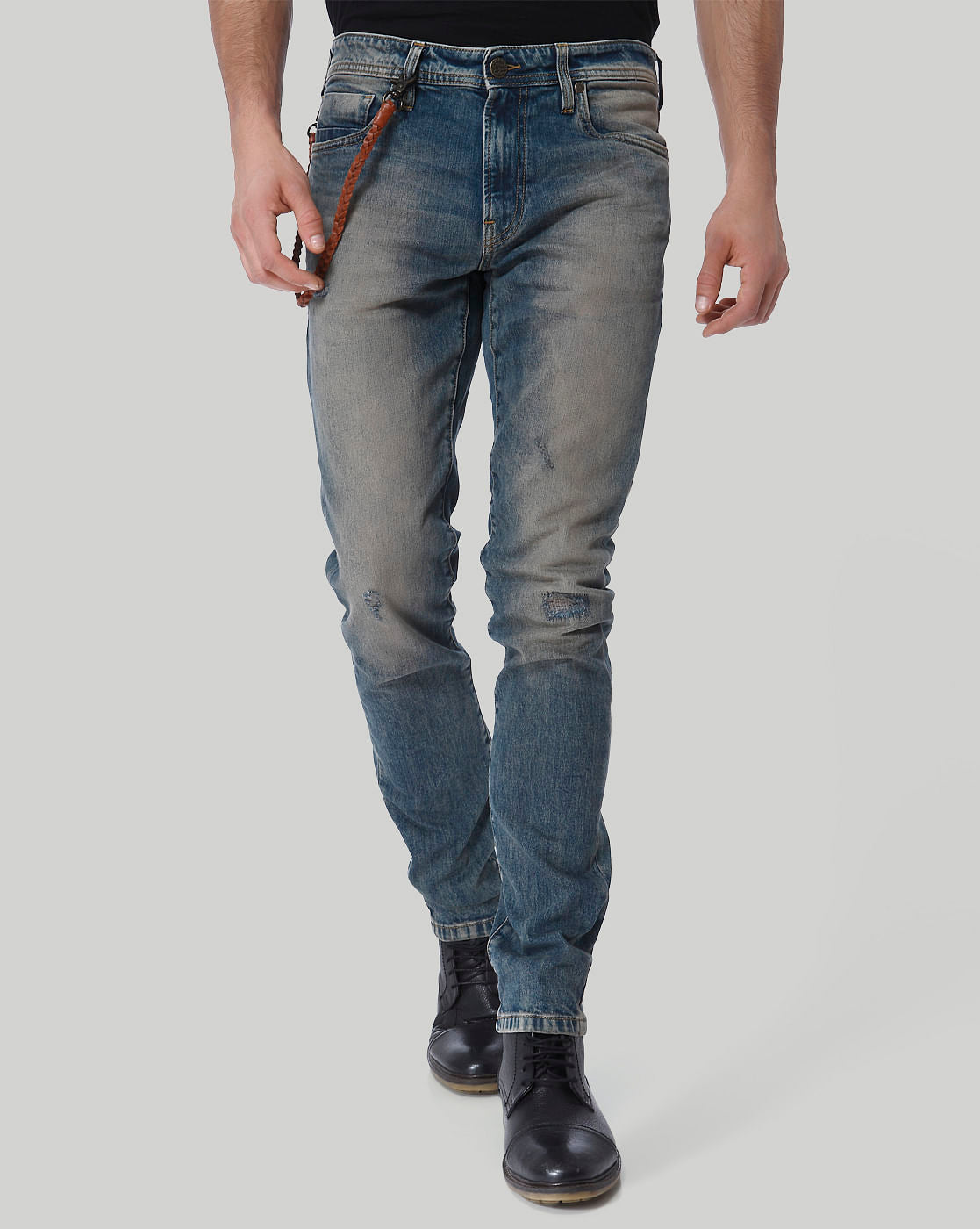 Blue Washed Tim Slim Fit Jeans