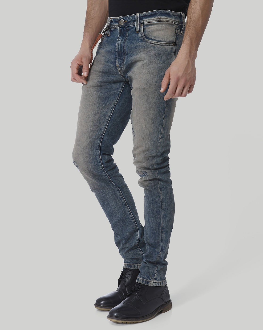 Blue Washed Tim Slim Fit Jeans