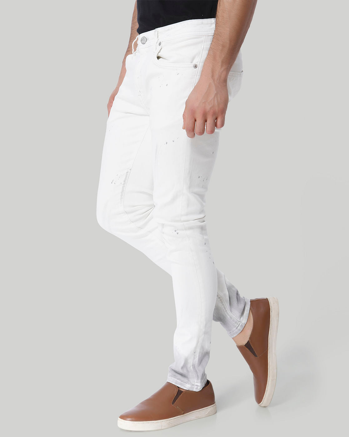 White Low Rise Liam Skinny Jeans