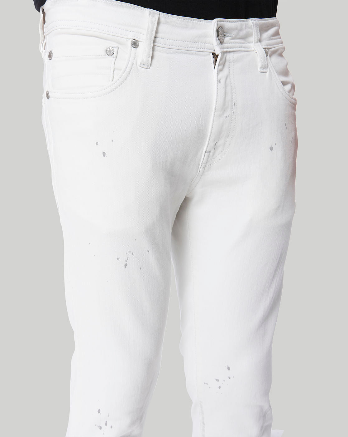 White Low Rise Liam Skinny Jeans