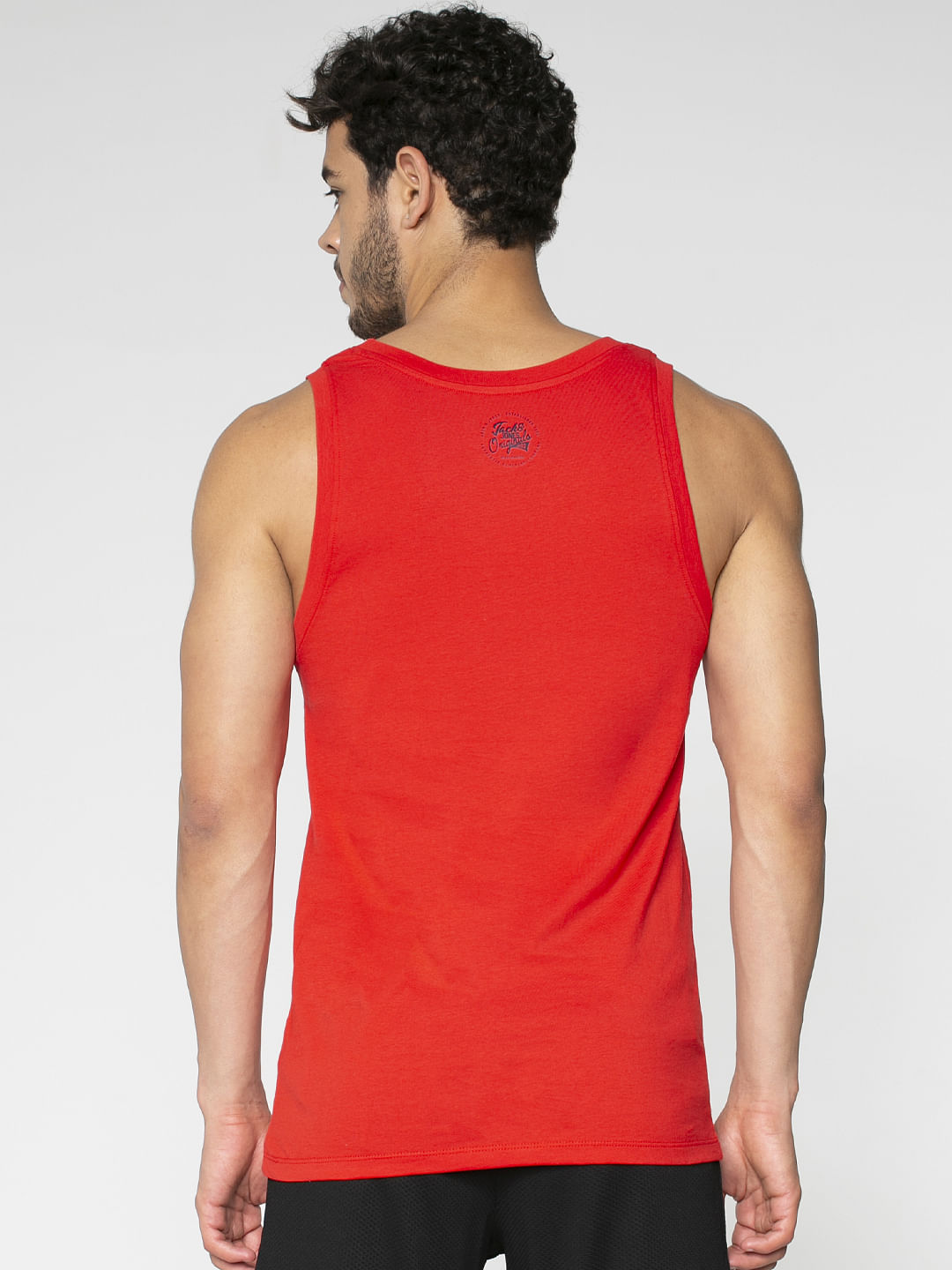 Red Logo Print Vest