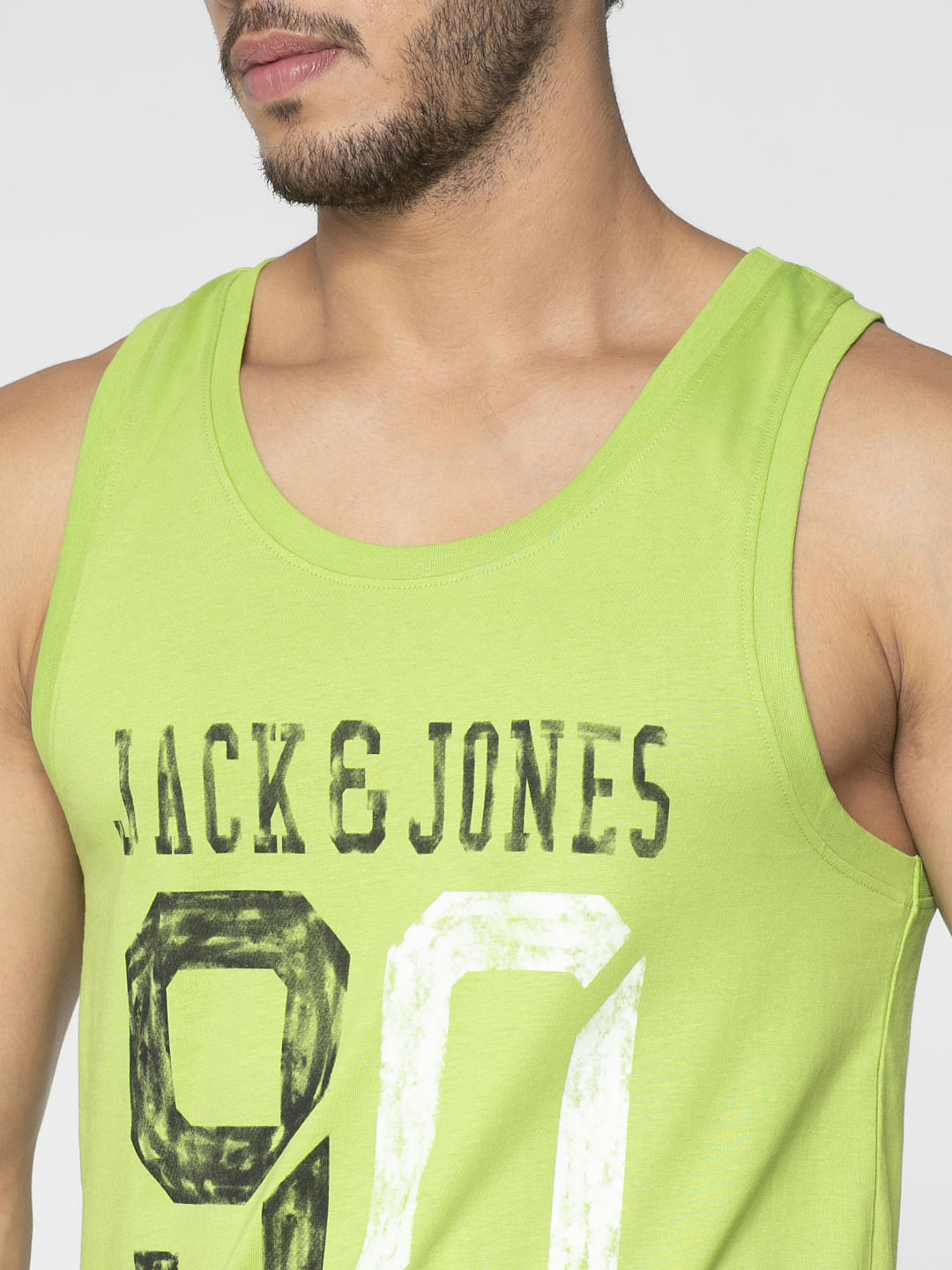 Green Logo Print Vest