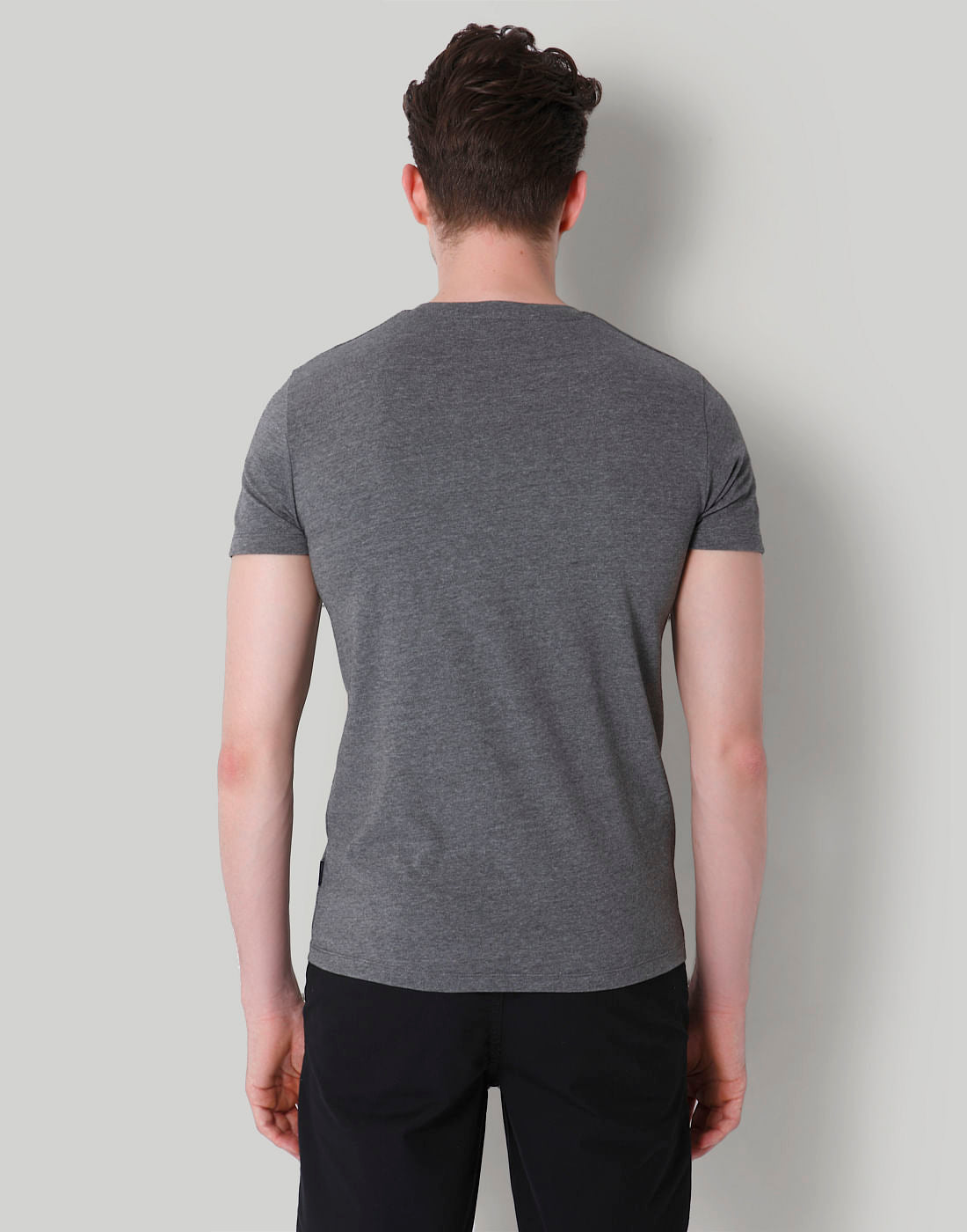 Grey Graphic Print Crew Neck T-Shirt