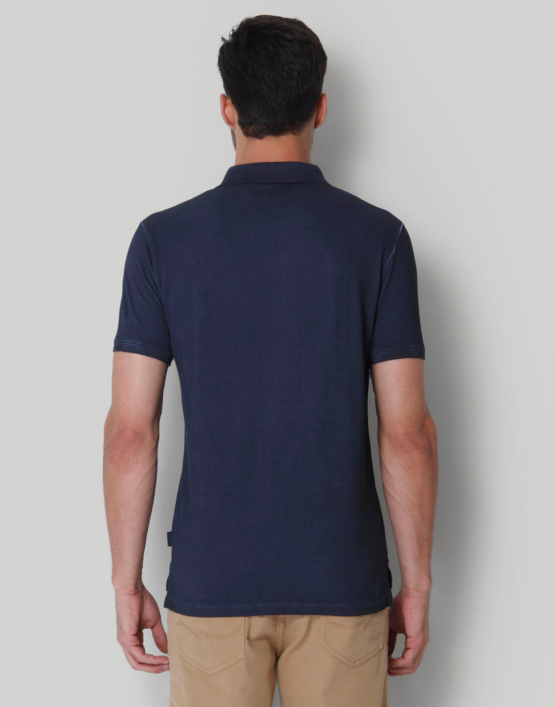 Blue Washed Polo Neck T-Shirt