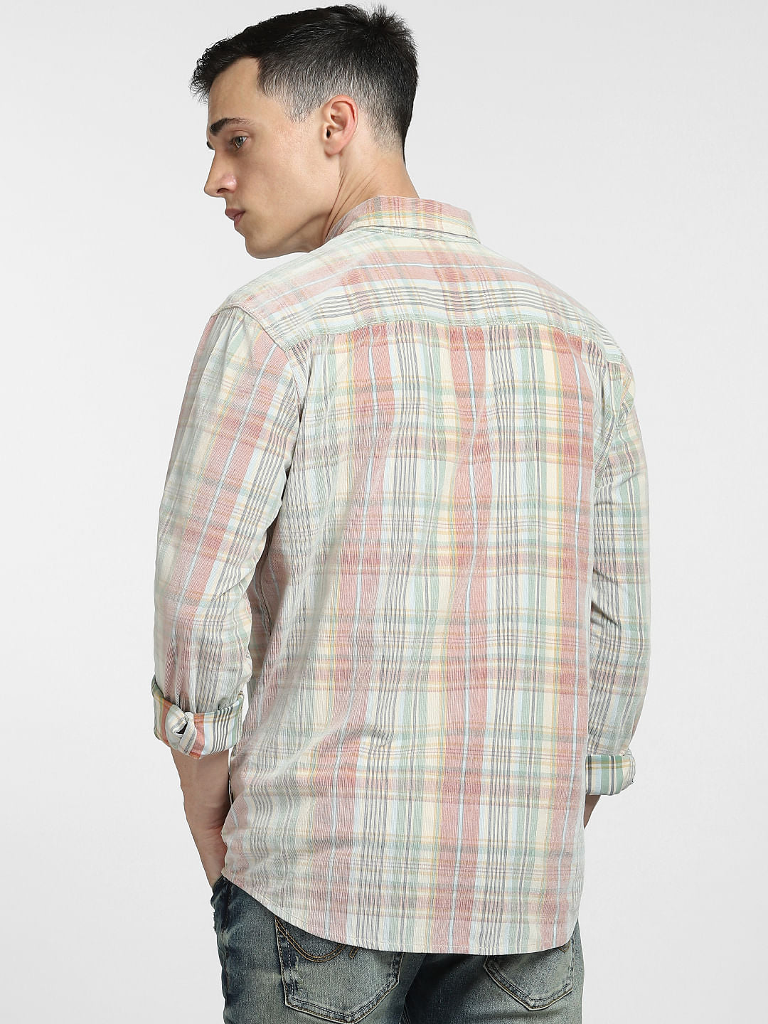 Grey Check Full Sleeves Shirt