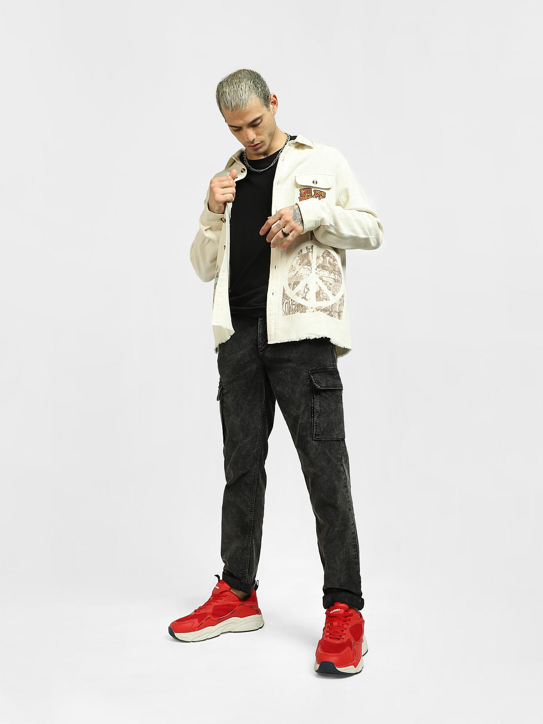 White Oversized Full Sleeves Shirt