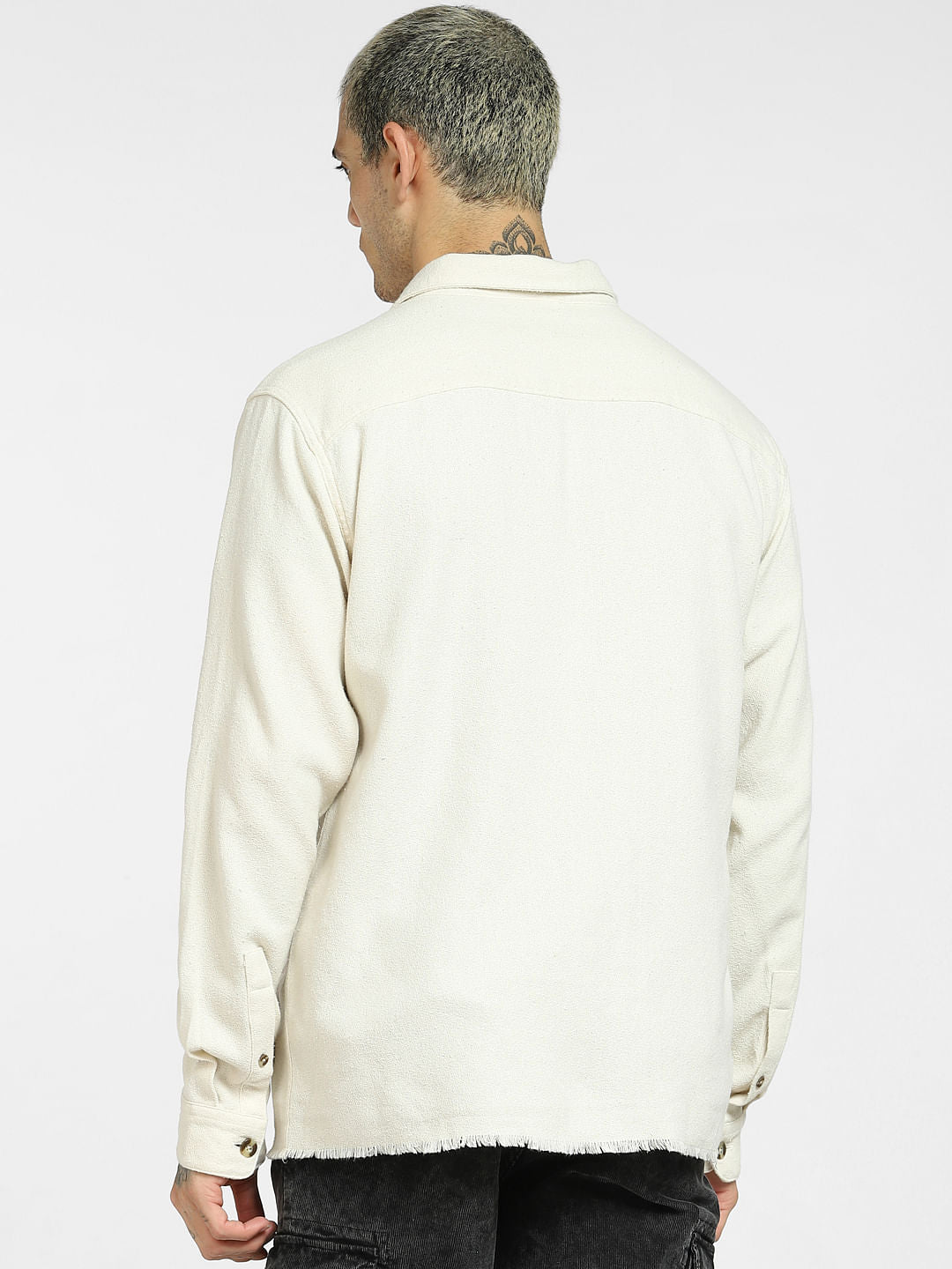 White Oversized Full Sleeves Shirt