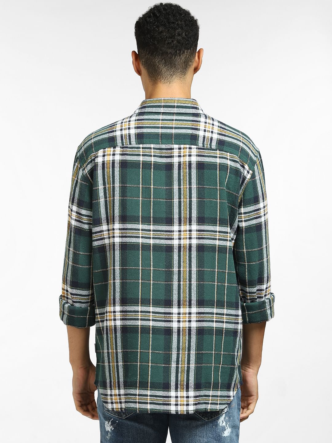 Green Check Full Sleeves Shirt