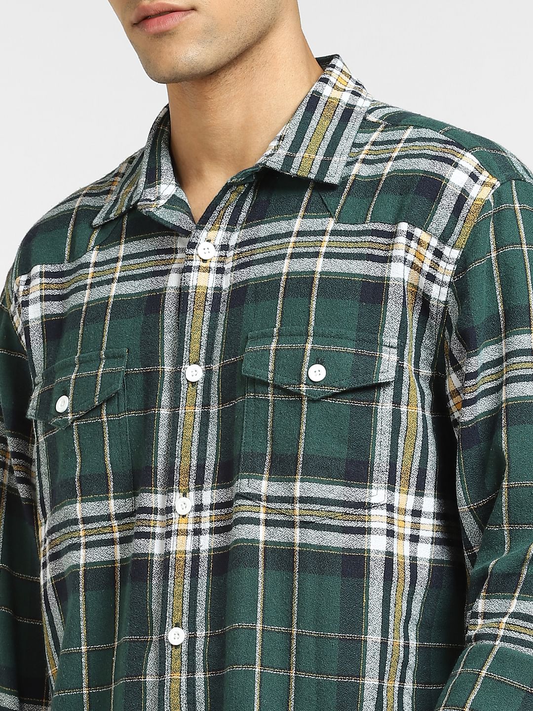 Green Check Full Sleeves Shirt