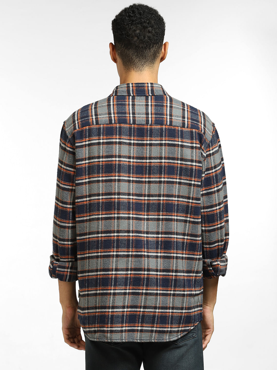 Dark Green Check Full Sleeves Shirt