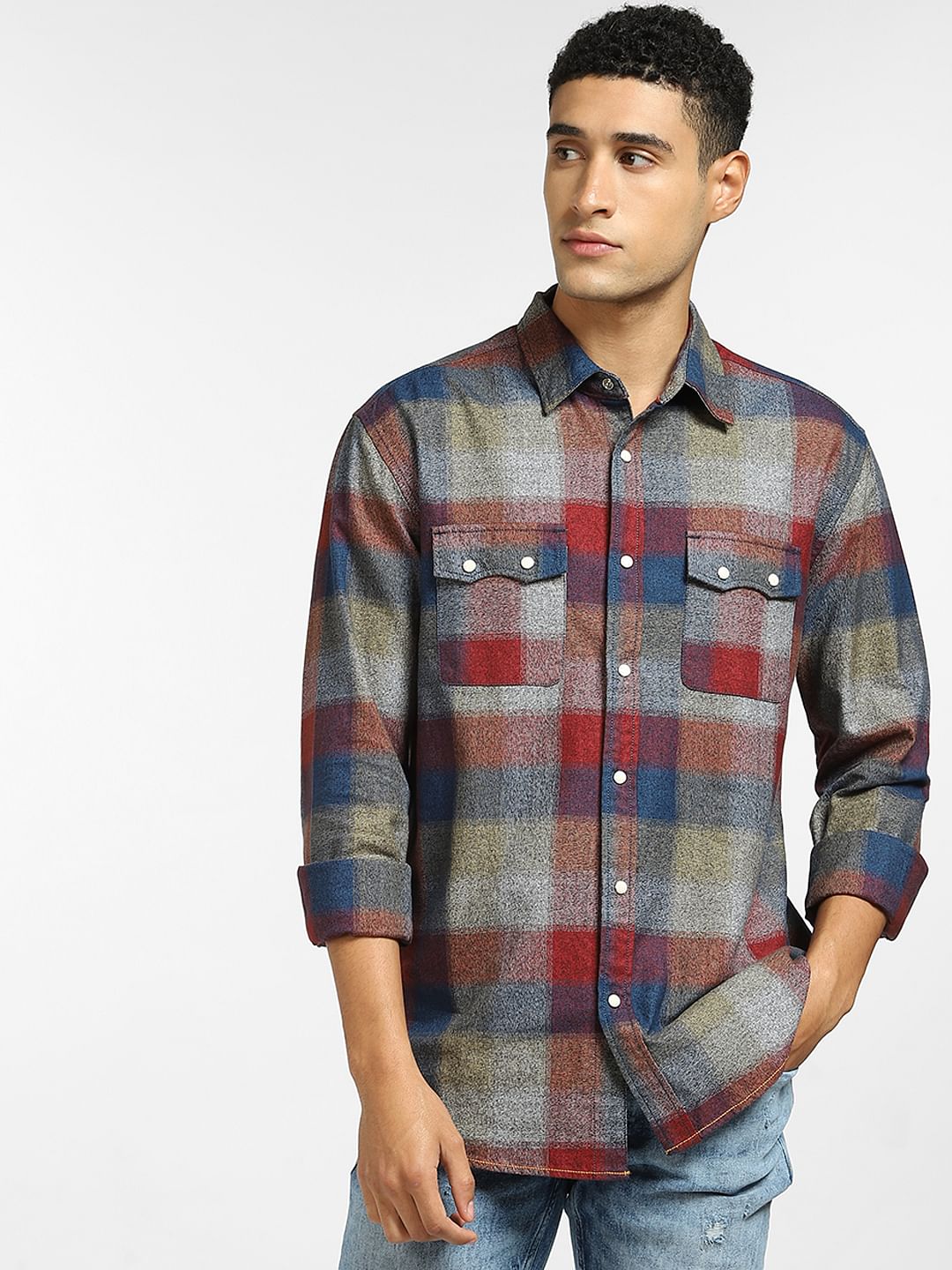 Red Check Full Sleeves Shirt