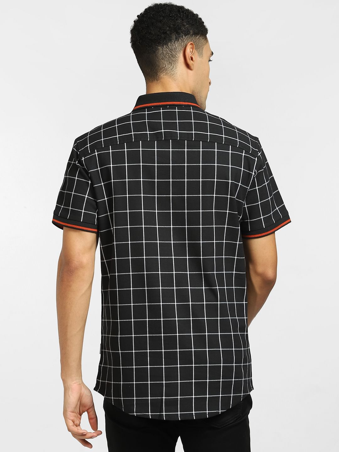 Black Check Short Sleeves Shirt