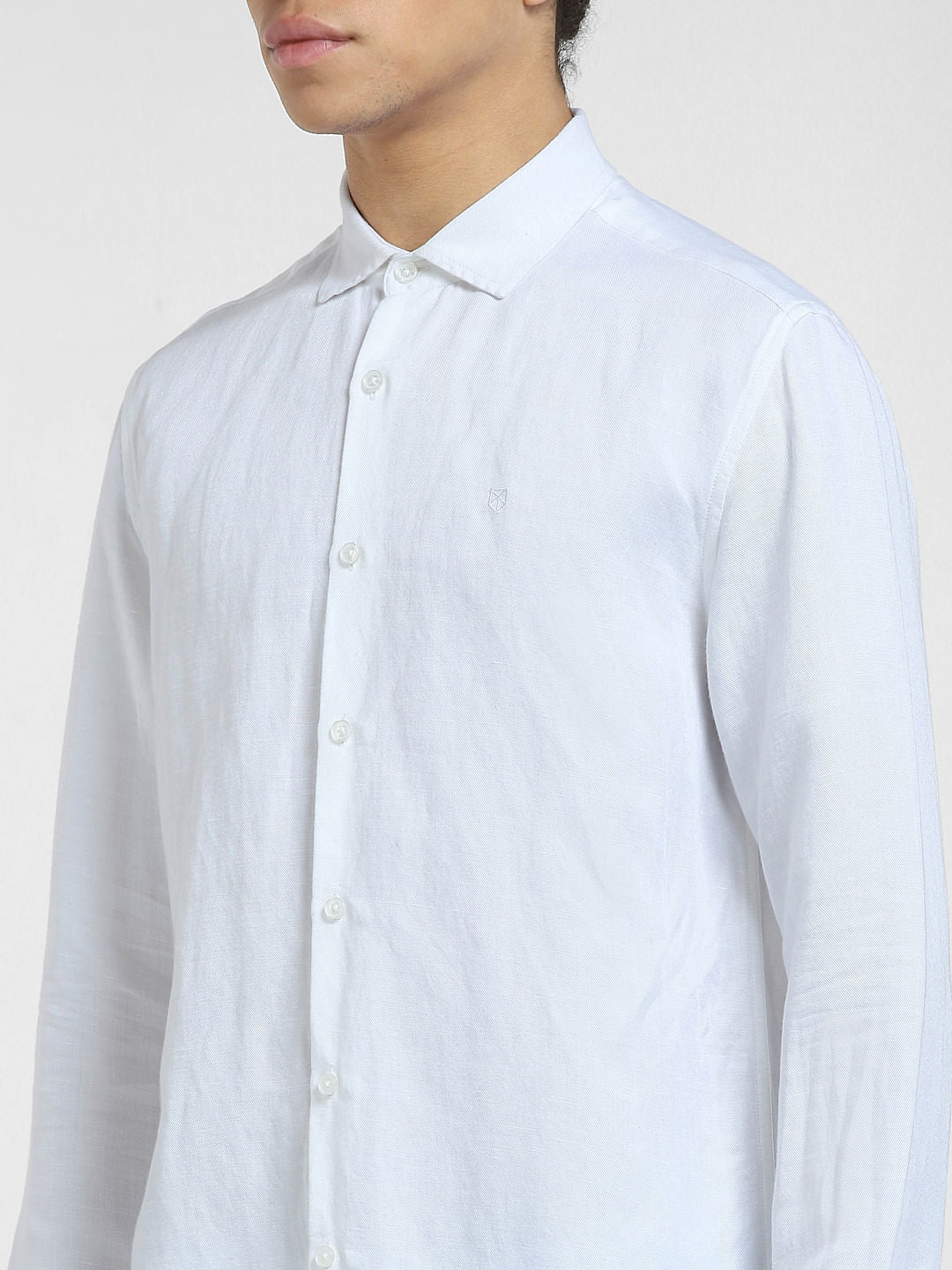 White Cotton Full Sleeves Shirt