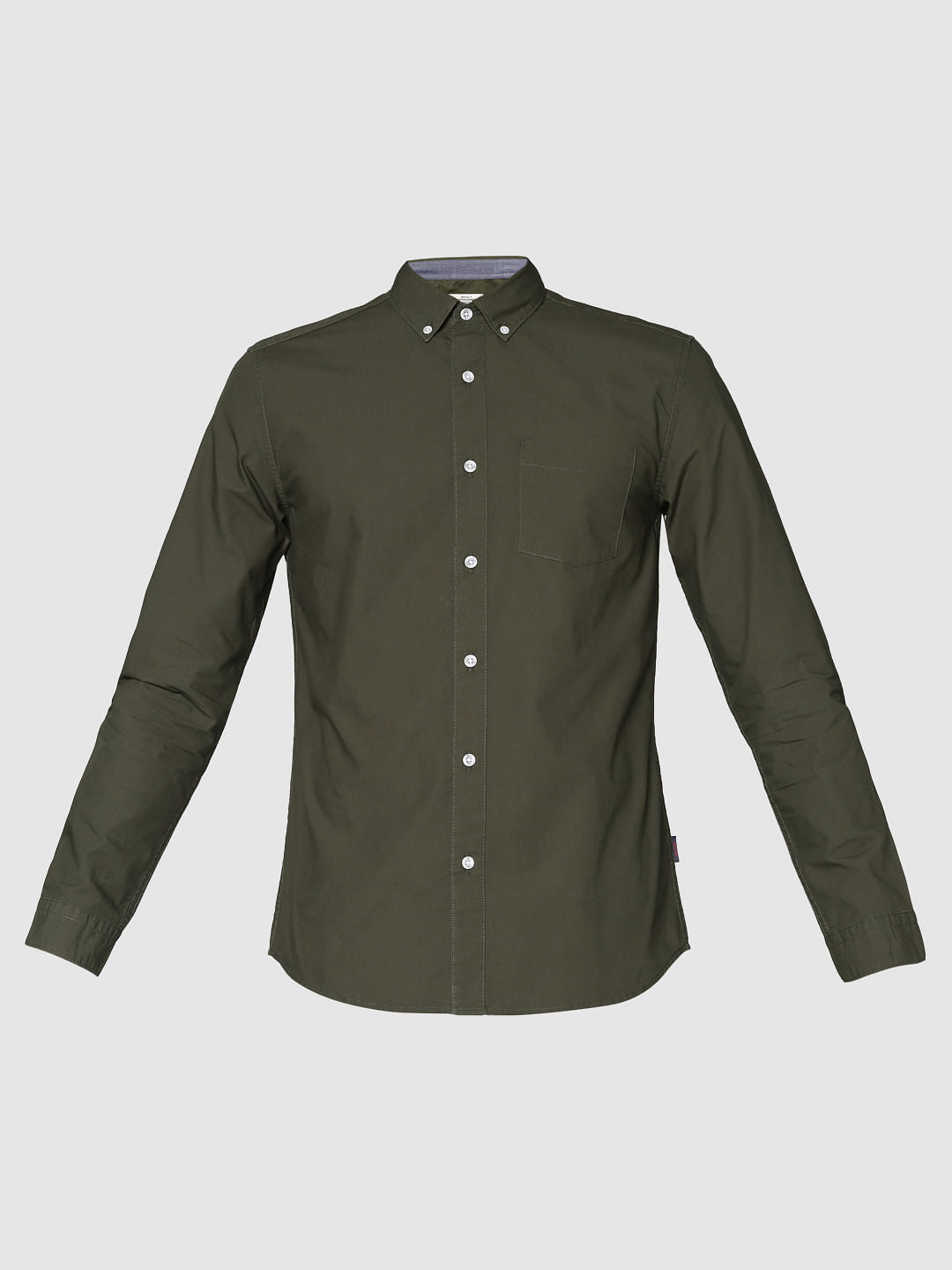 Green Slim Fit Full Sleeves Shirt