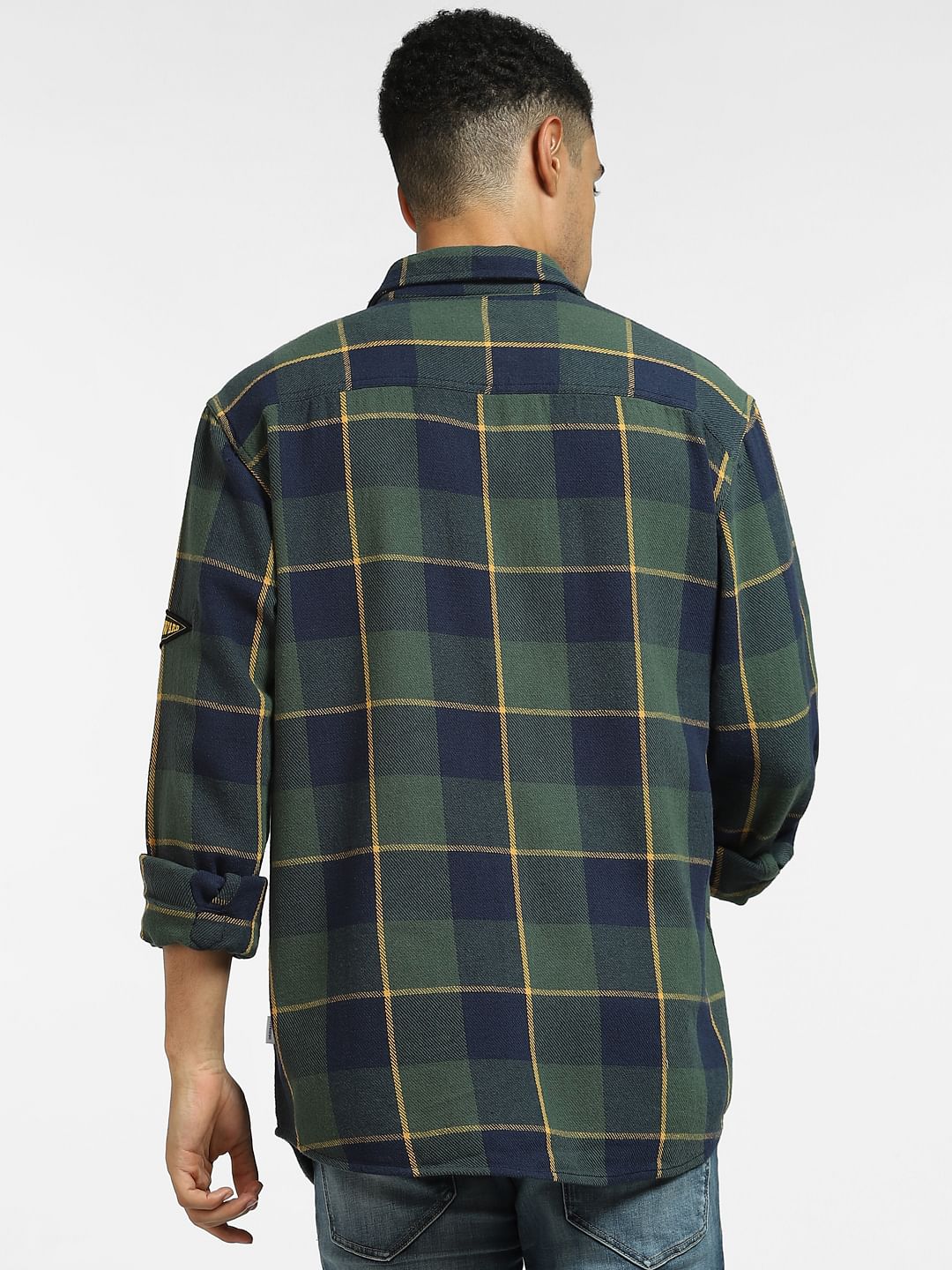 Green Check Full Sleeves Shirt