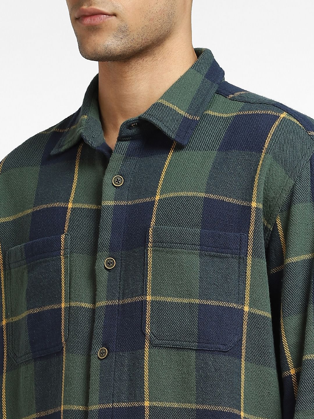 Green Check Full Sleeves Shirt