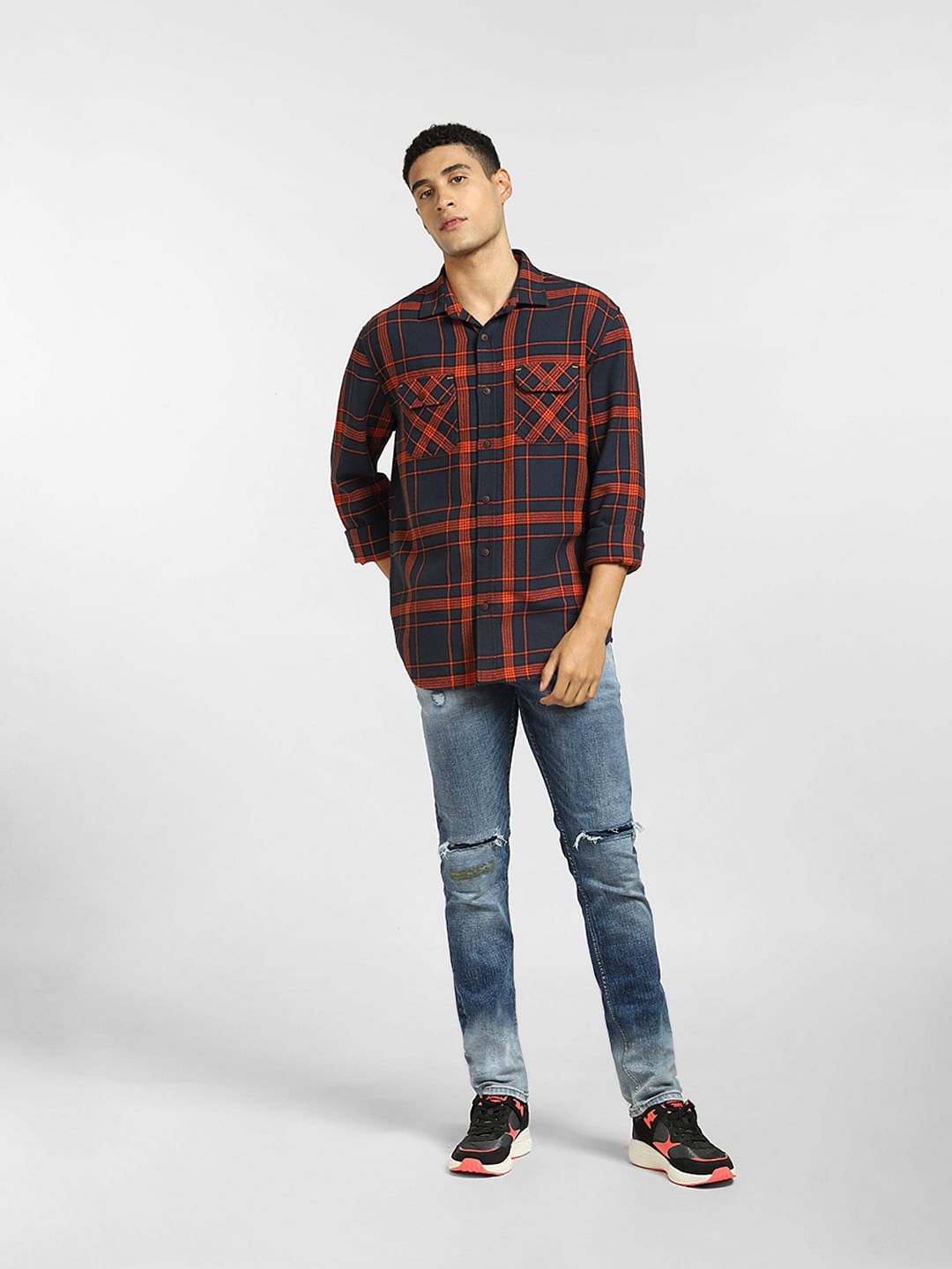 Red Check Full Sleeves Shirt
