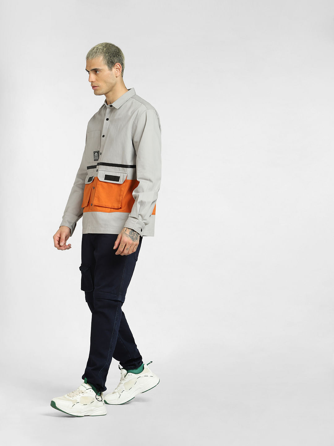 Grey Cut & Sew Oversized Shirt