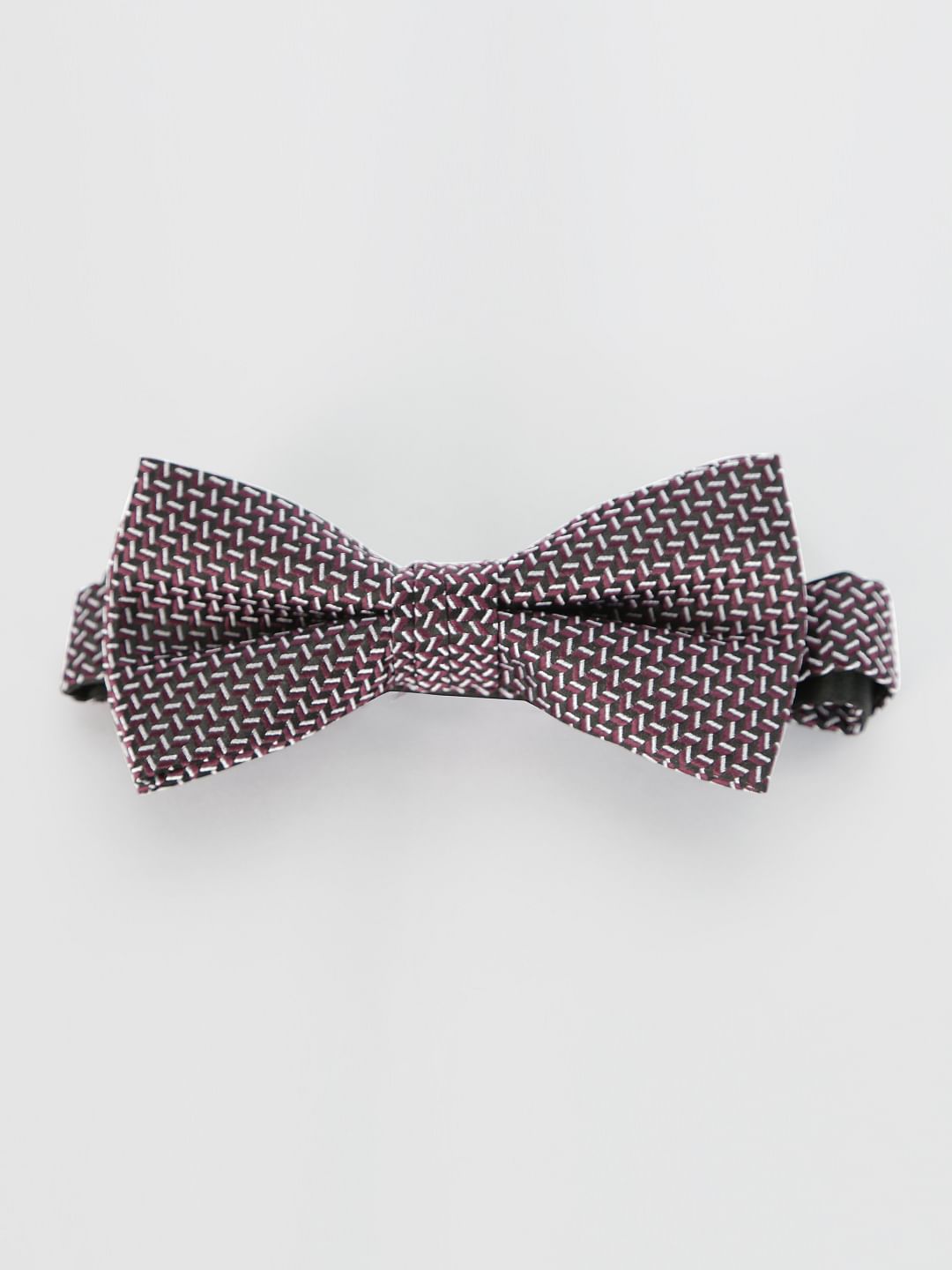 White Printed Bow Tie