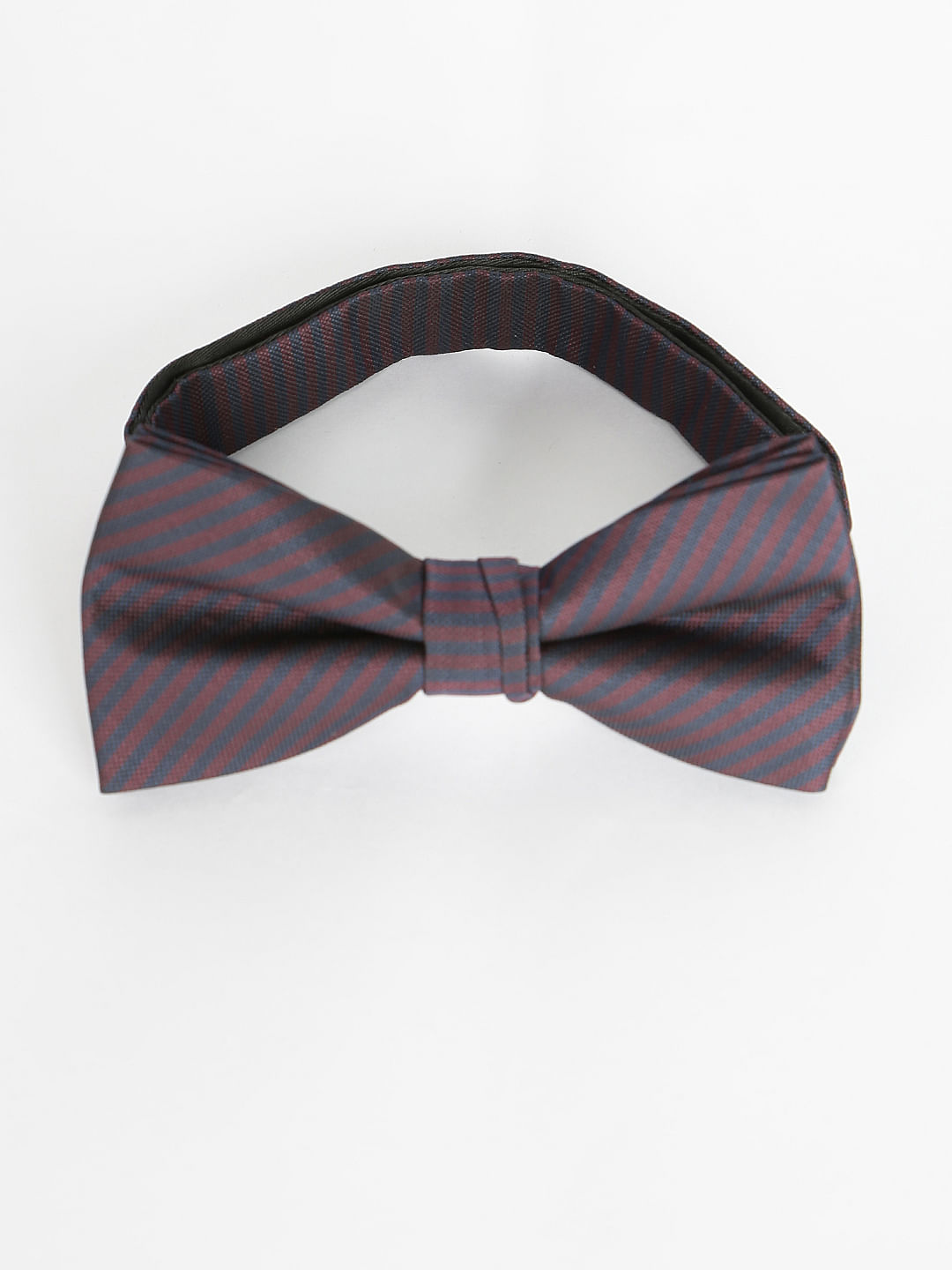 Grey Striped Bow Tie