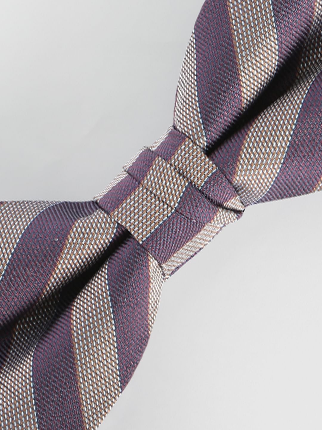Brown Striped Bow Tie