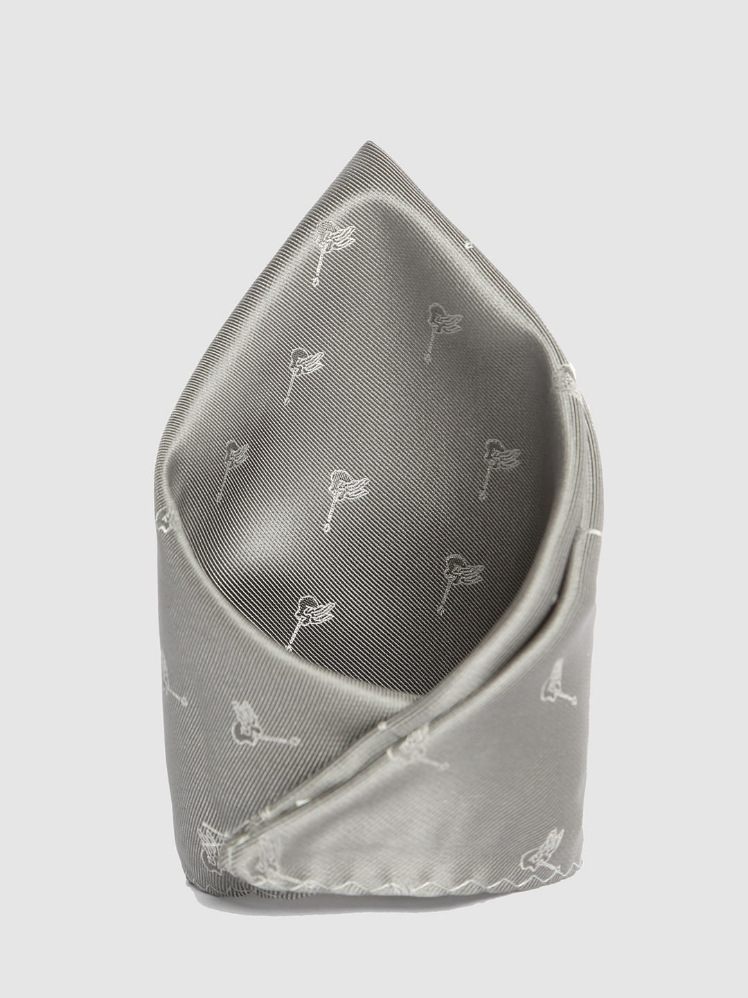 Grey Printed Pocket Square