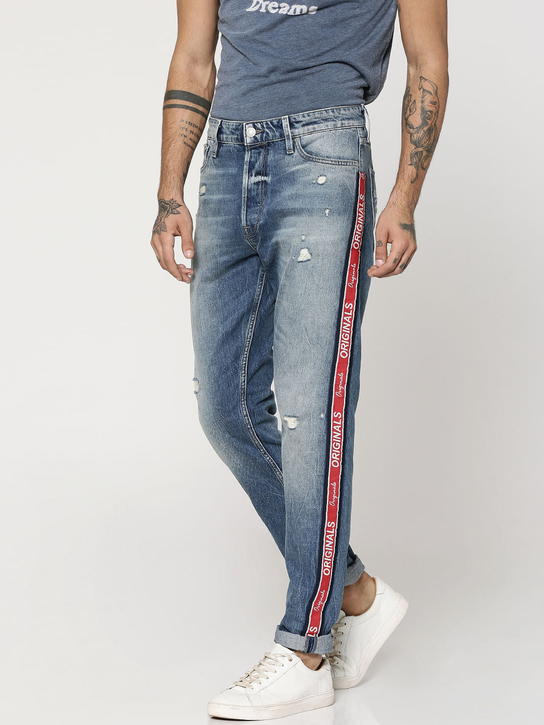 Blue Tape Detail Fred Anti Fit Jeans