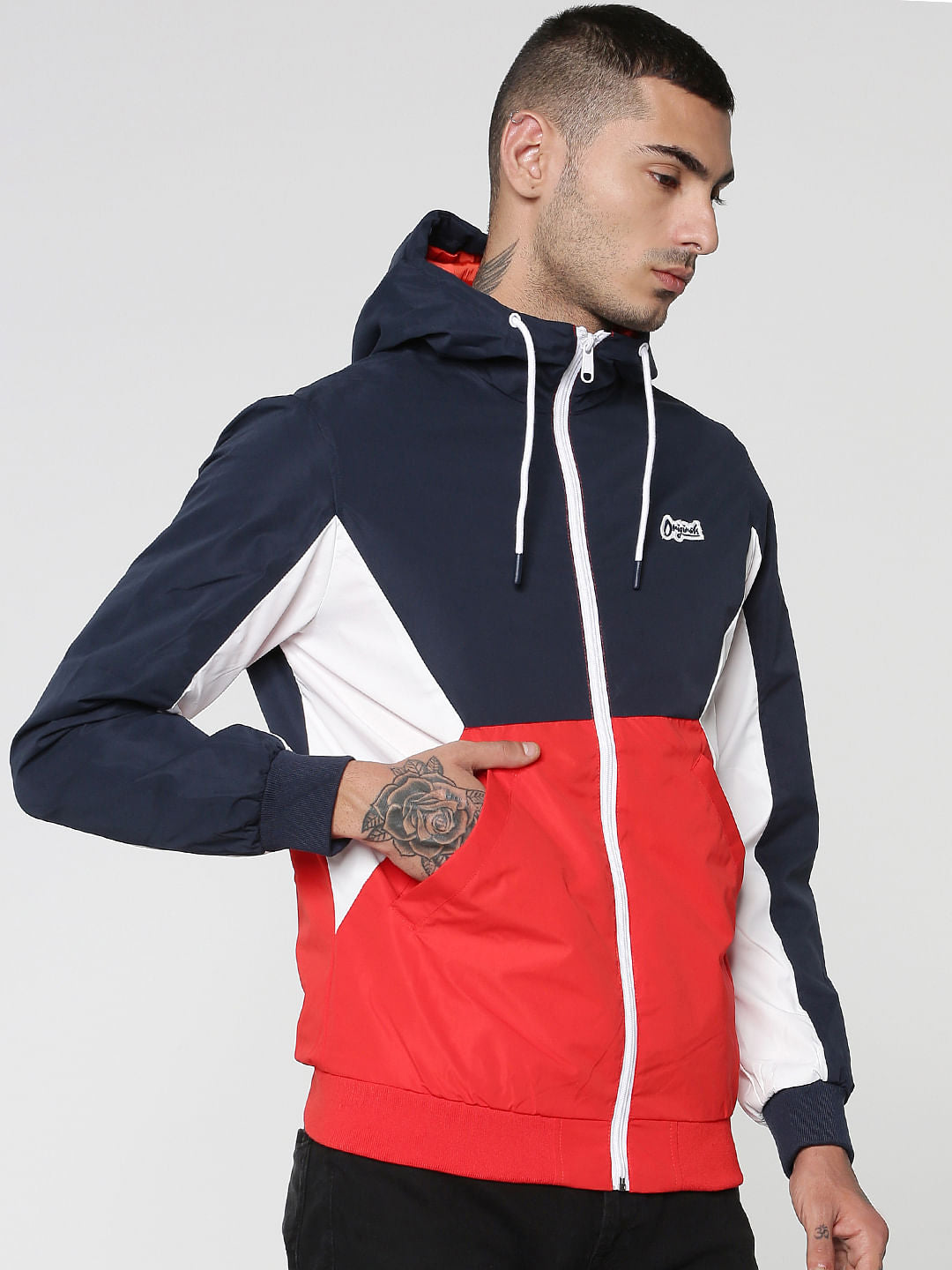 Blue Colourblocked Windcheater