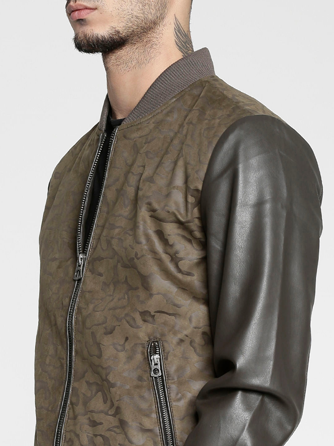 Green Camo Print Jacket