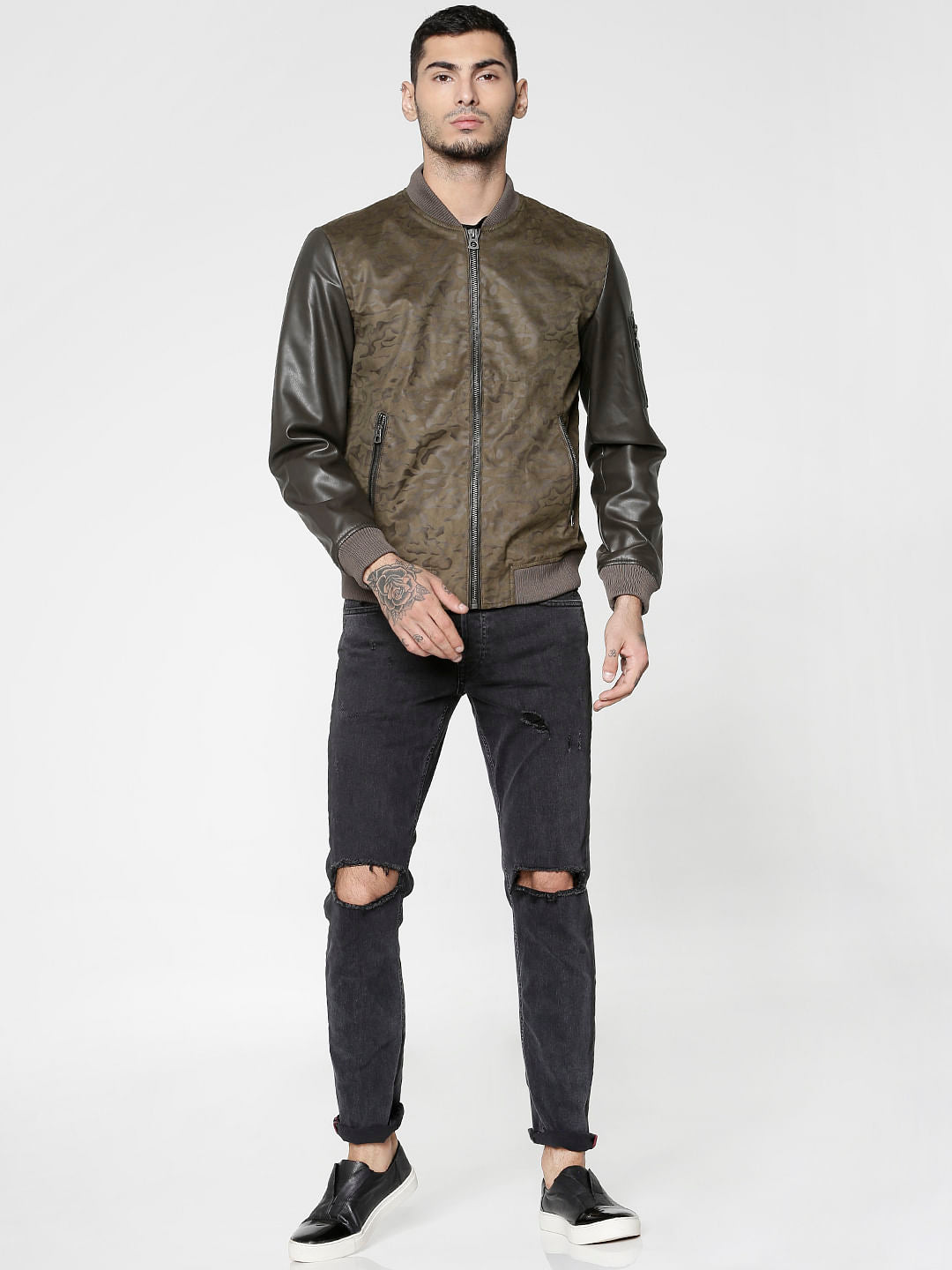 Green Camo Print Jacket