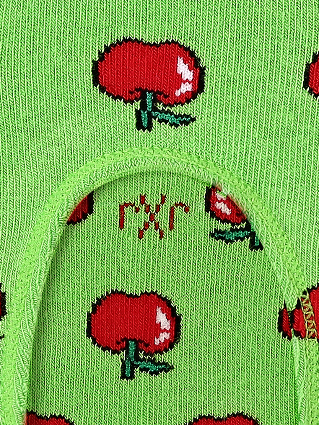 Green Apple Print No Show Socks