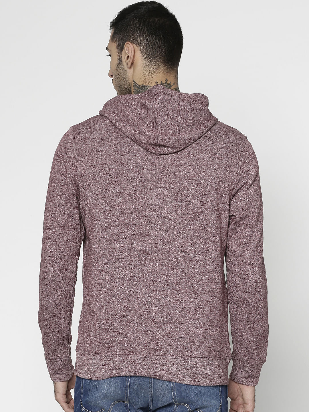 Red Text Print Hooded Sweatshirt