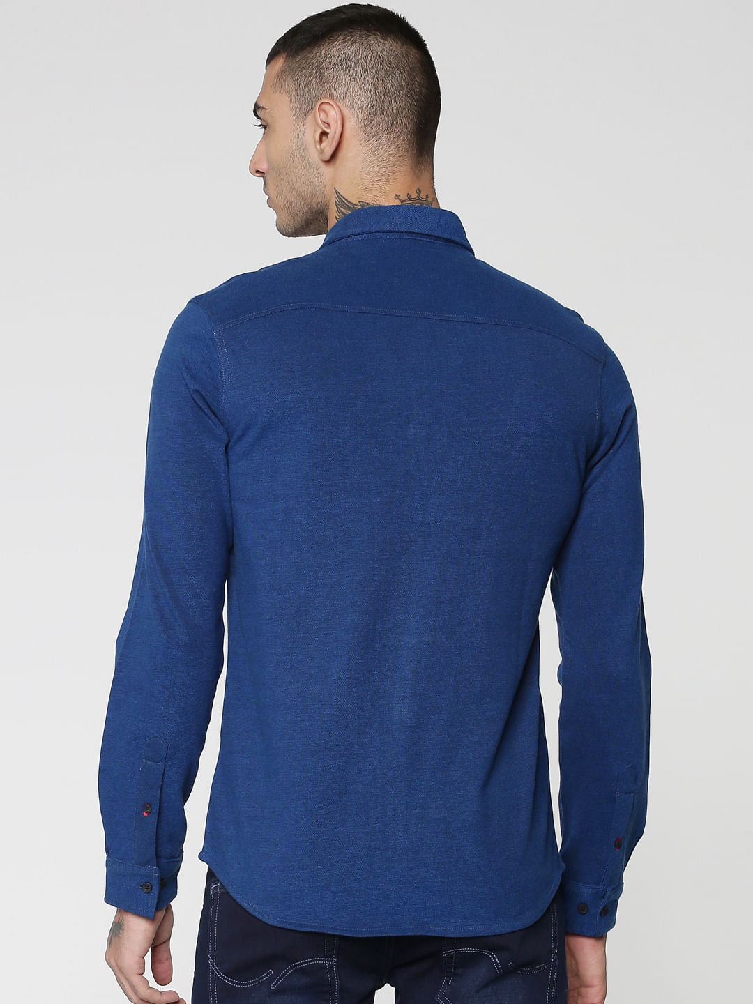 Blue Slim Fit Full Sleeves Shirt